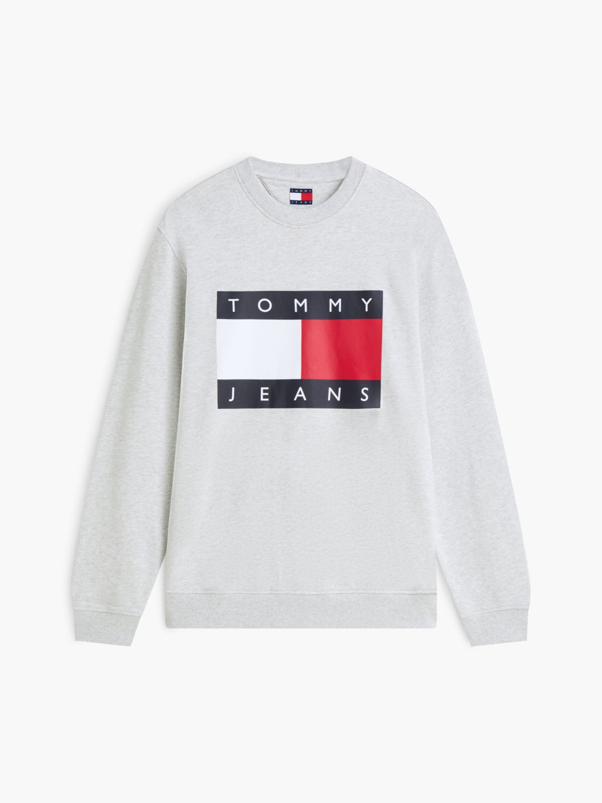 Flag Badge Crew Neck Sweatshirt — Grey