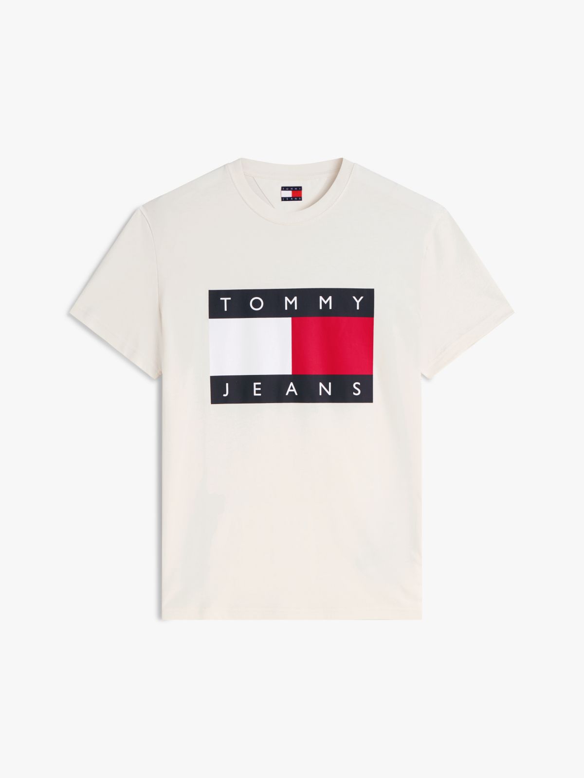 Flag Badge Crew Neck T-Shirt — Beige