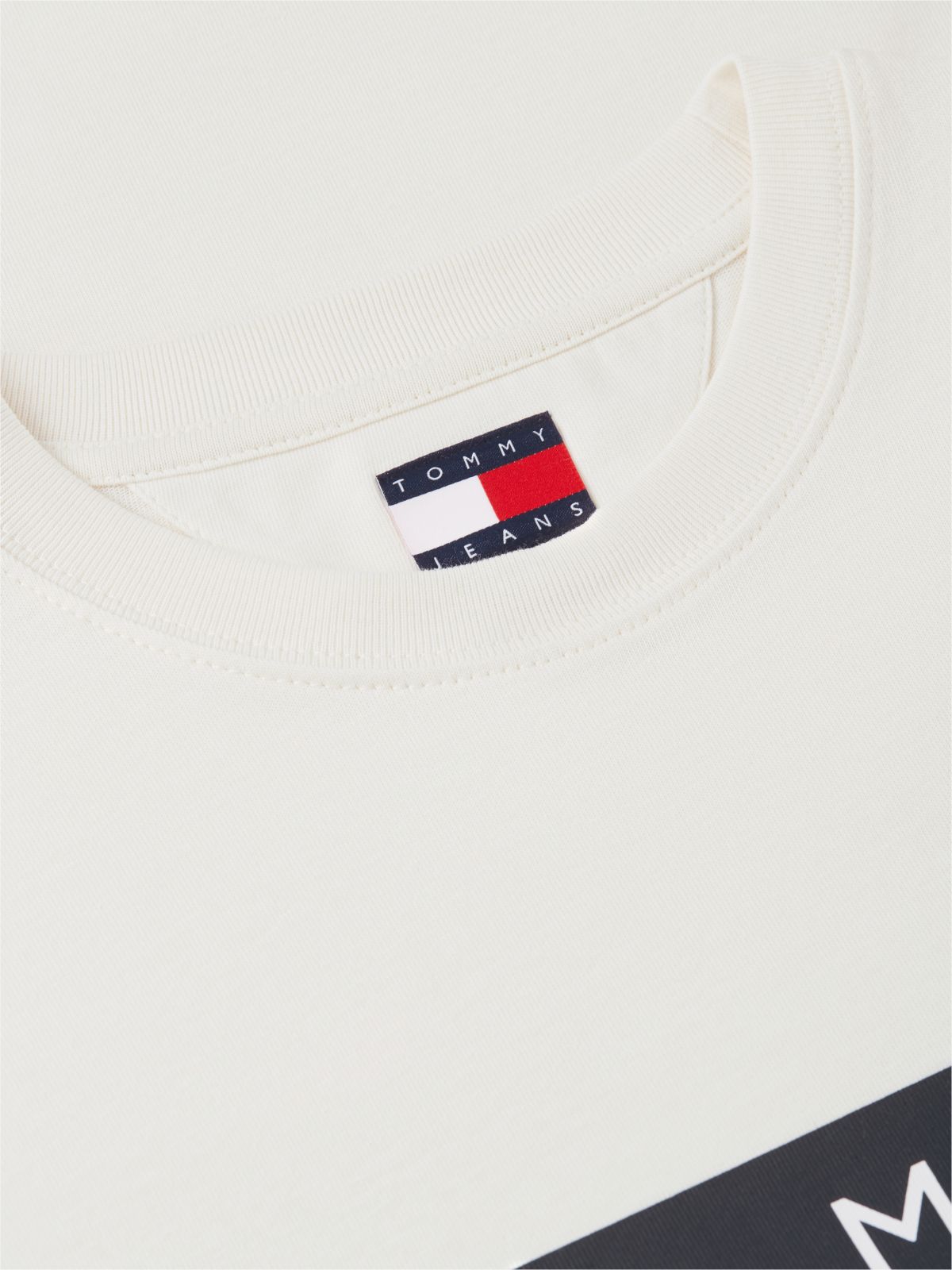 Flag Badge Crew Neck T-Shirt — Beige