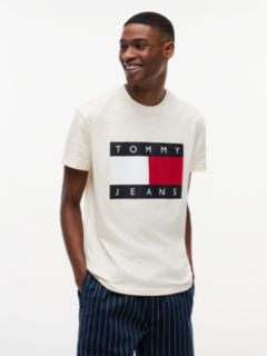 Flag Badge Crew Neck T-Shirt — Beige 1