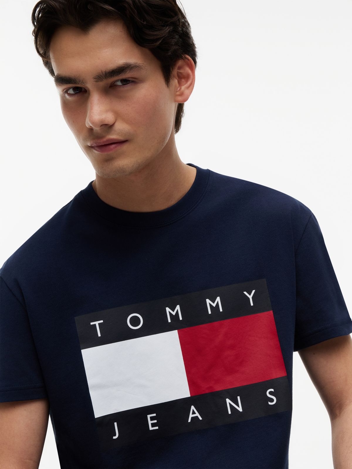 Flag Badge Crew Neck T-Shirt — Blue