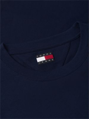 blue flag badge crew neck t-shirt for men tommy jeans