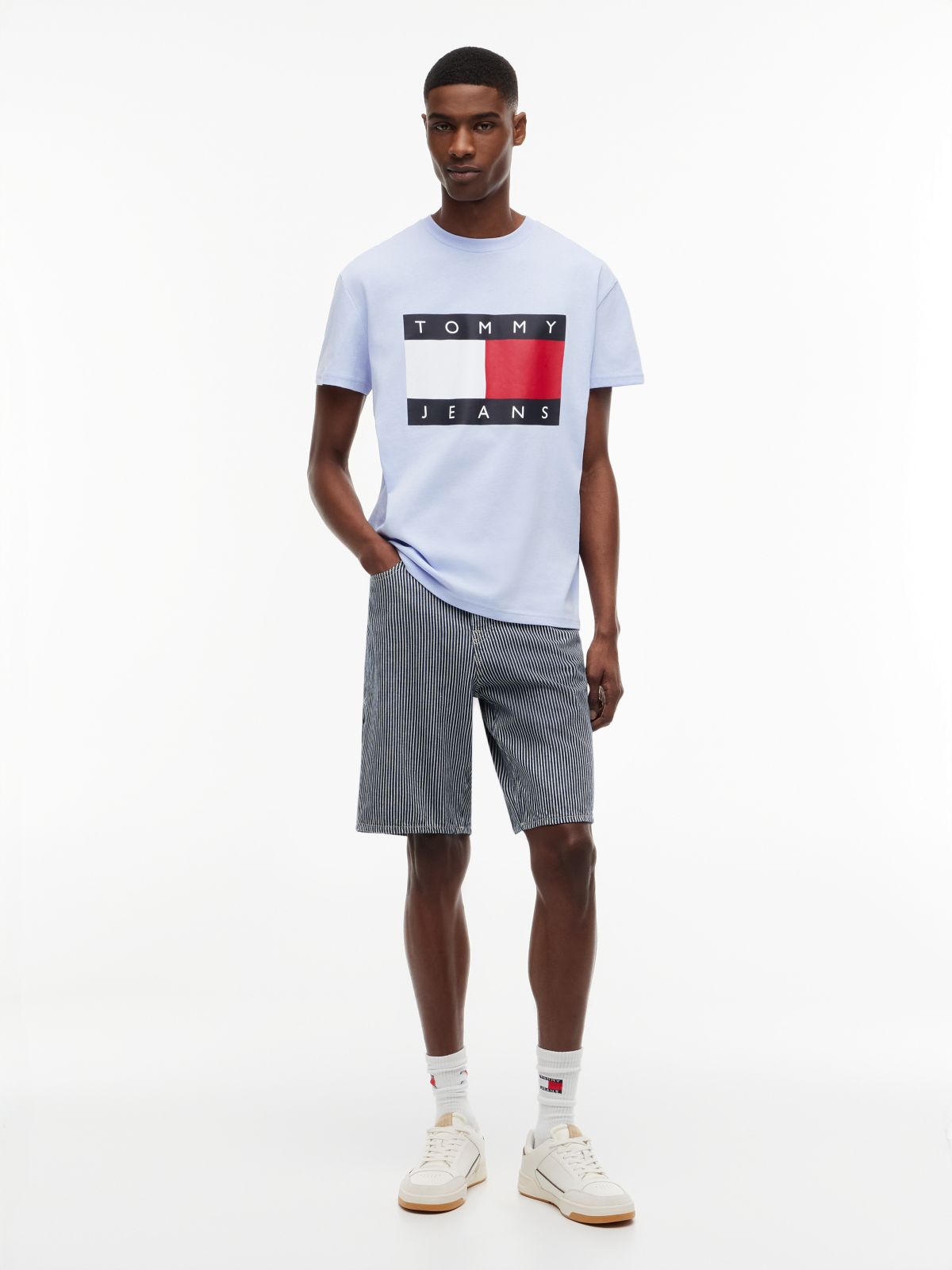 Flag Badge Crew Neck T-Shirt — Purple