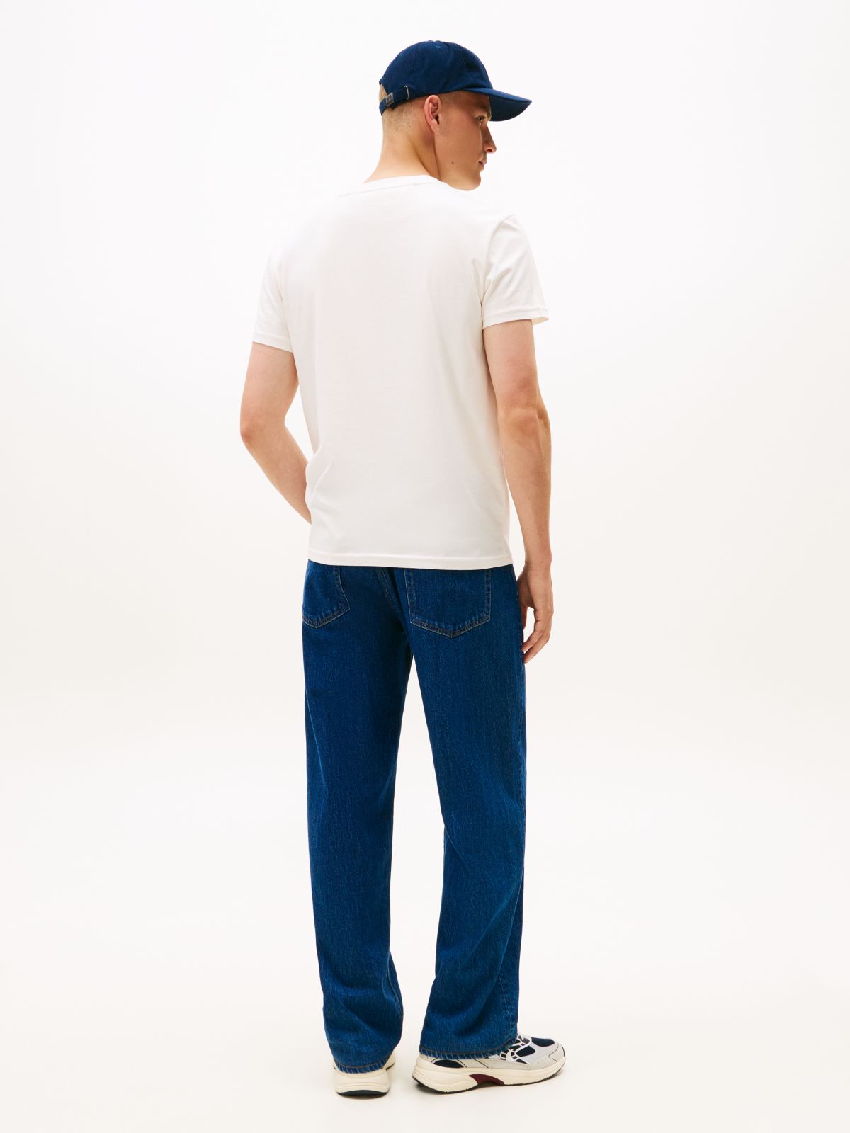 Flag Badge Crew Neck T-Shirt — White