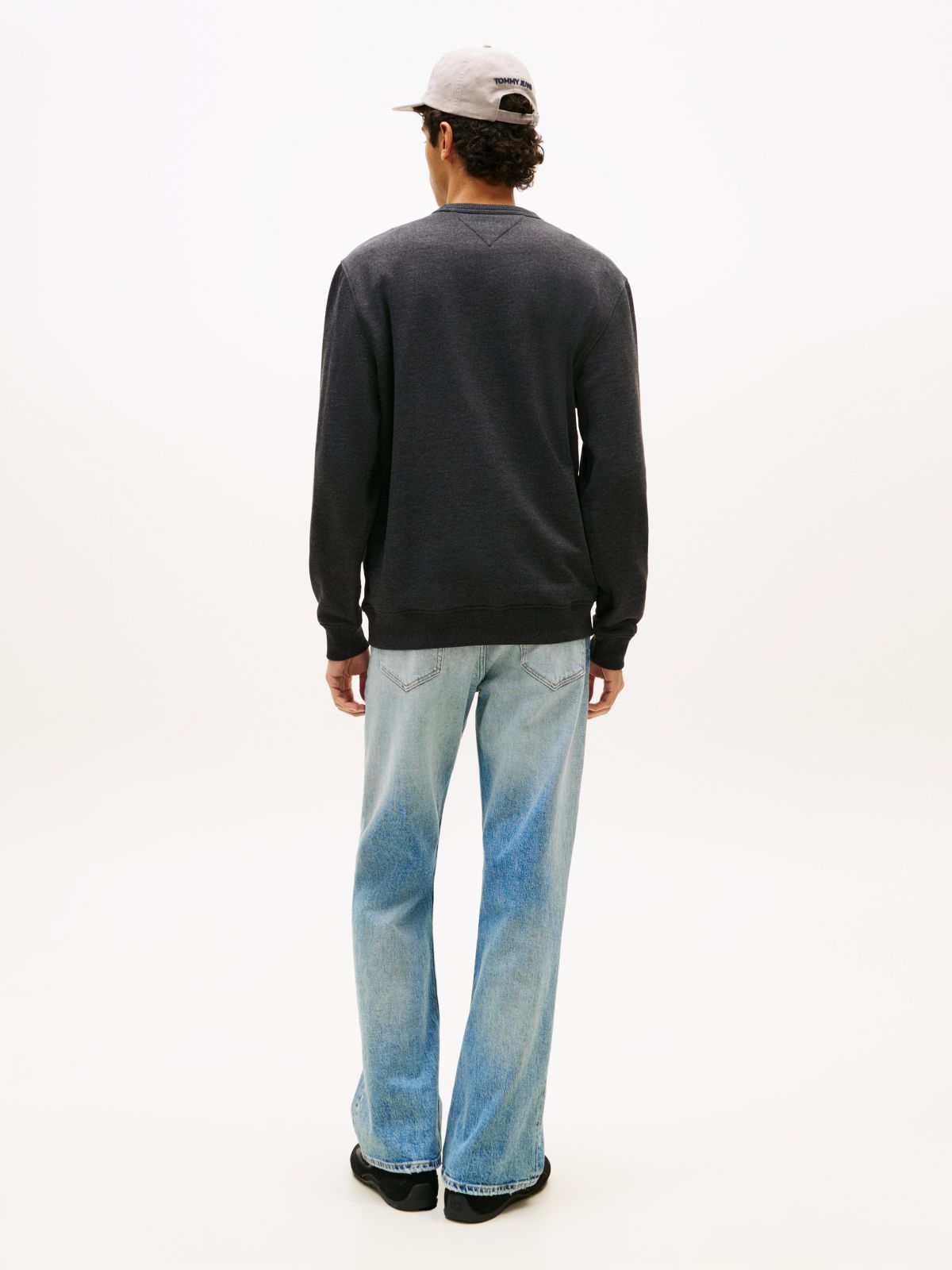 Tommy Badge Terry Crew Neck Sweatshirt — Black
