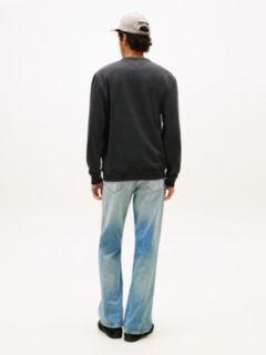 Tommy Badge Terry Crew Neck Sweatshirt — Black 4