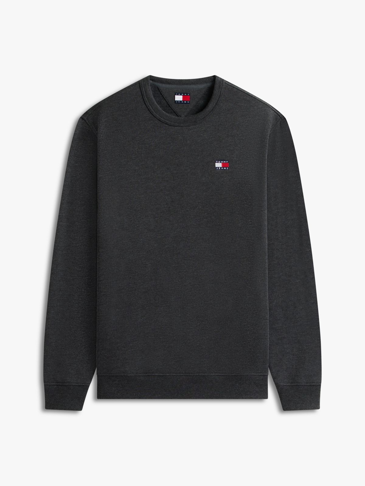 Tommy Badge Terry Crew Neck Sweatshirt — Black
