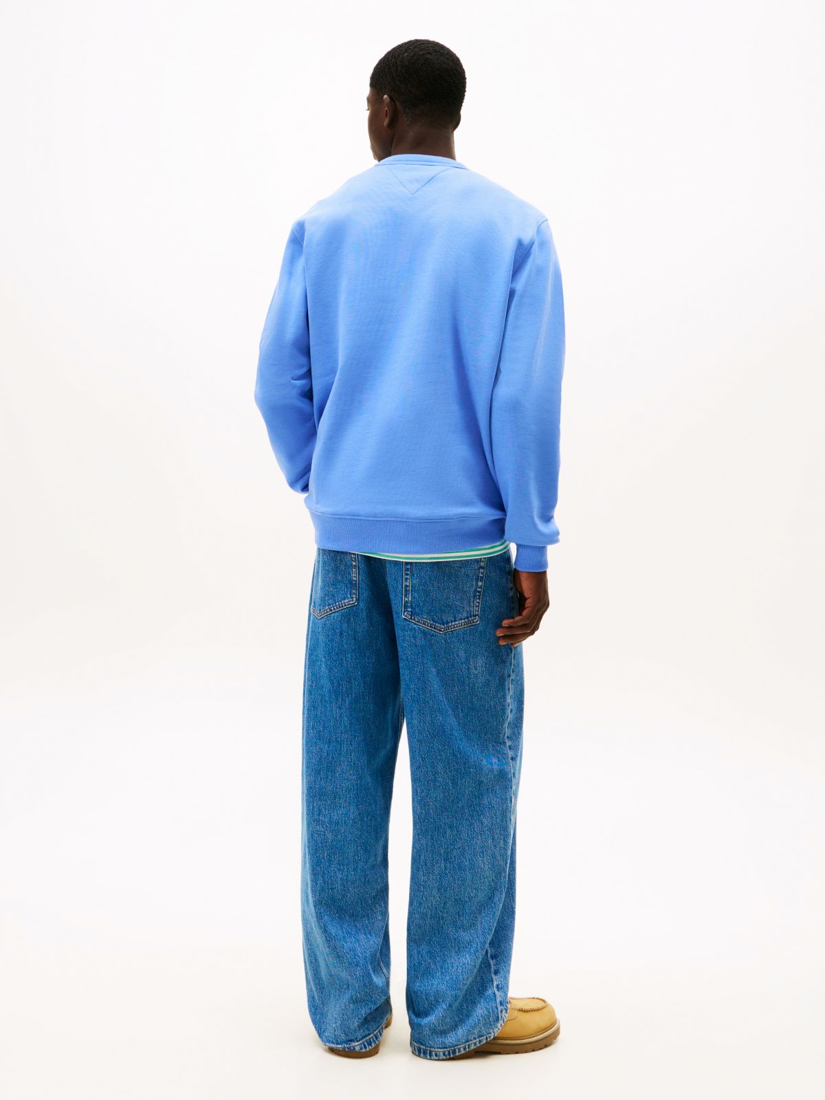 Tommy Badge Terry Crew Neck Sweatshirt — Blue