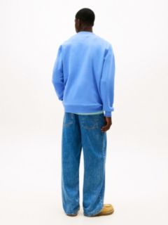 Tommy Badge Terry Crew Neck Sweatshirt — Blue 4