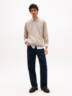 Tommy Badge Terry Crew Neck Sweatshirt — Grey 3