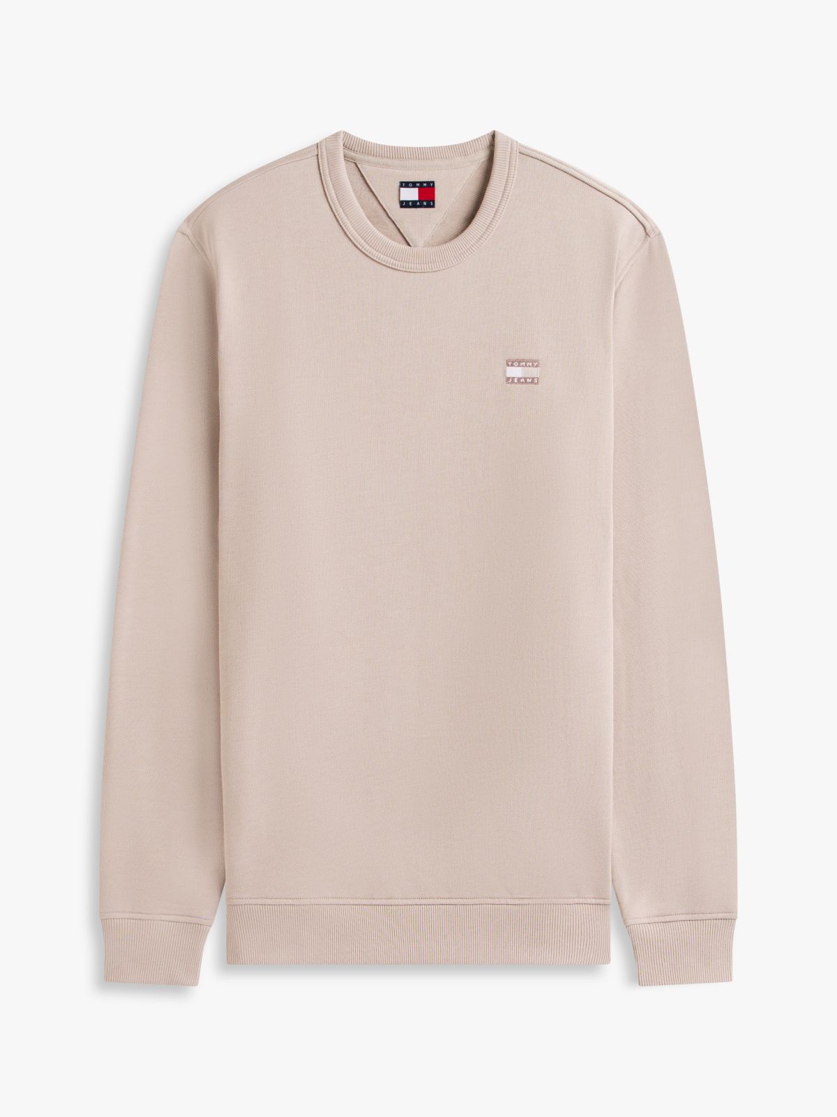 Tommy Badge Terry Crew Neck Sweatshirt — Grey
