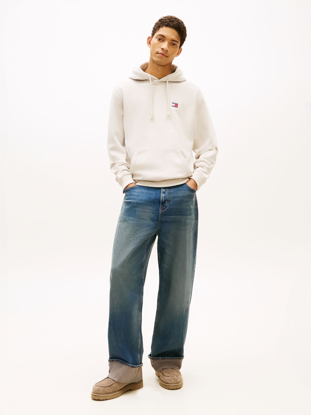 Tommy Badge Terry Hoody — White