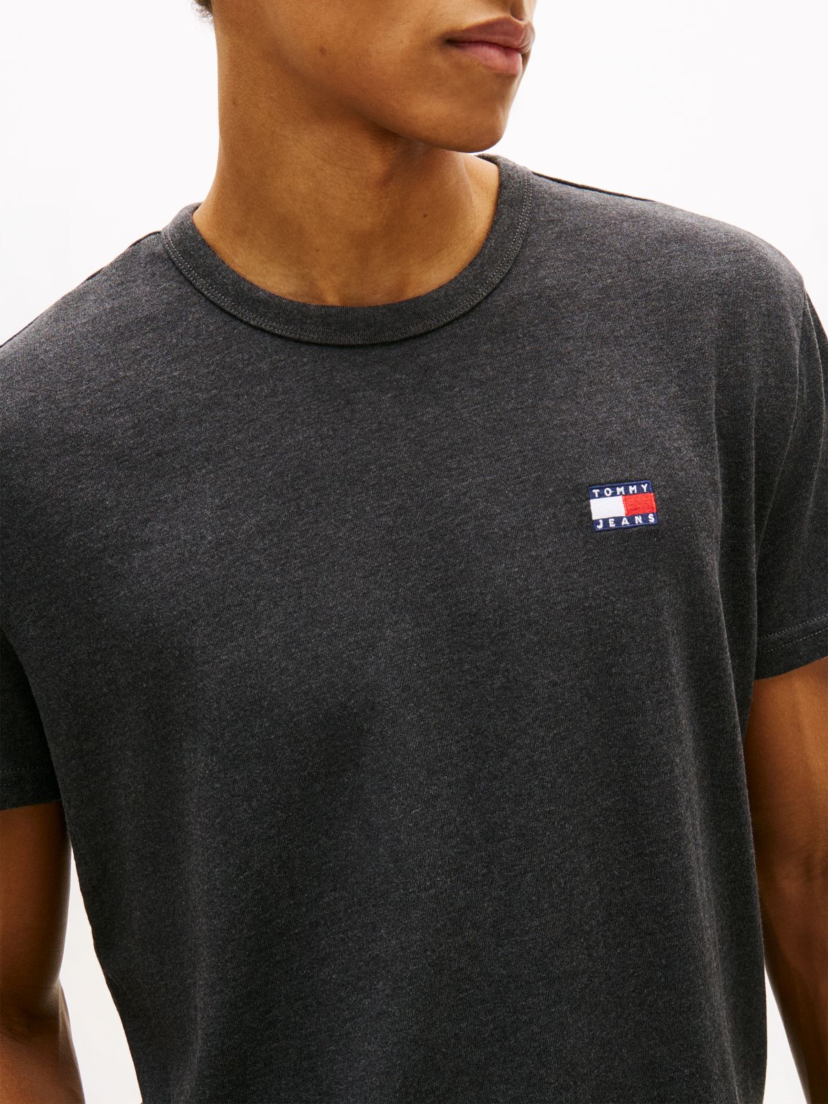 Tommy Badge Jersey Crew Neck T-Shirt — Black