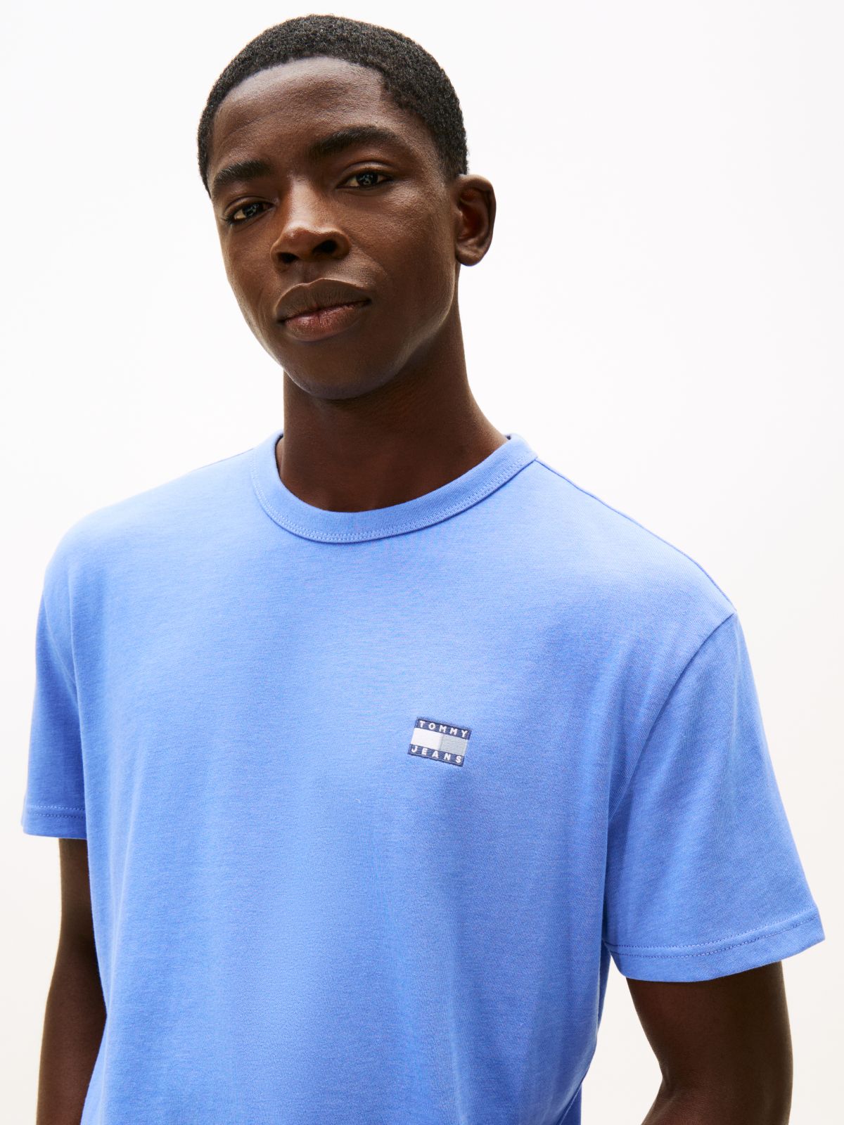 Tommy Badge Jersey Crew Neck T-Shirt — Blue