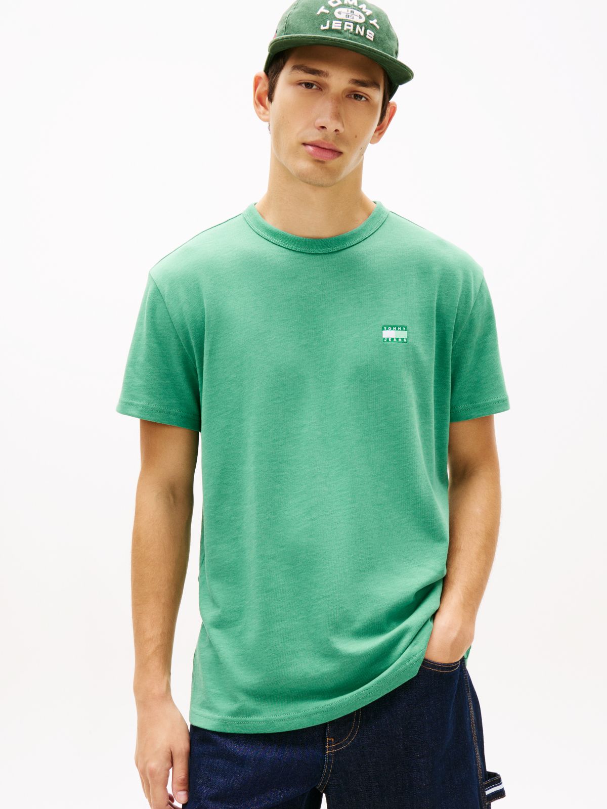 Tommy Badge Jersey Crew Neck T-Shirt — Green