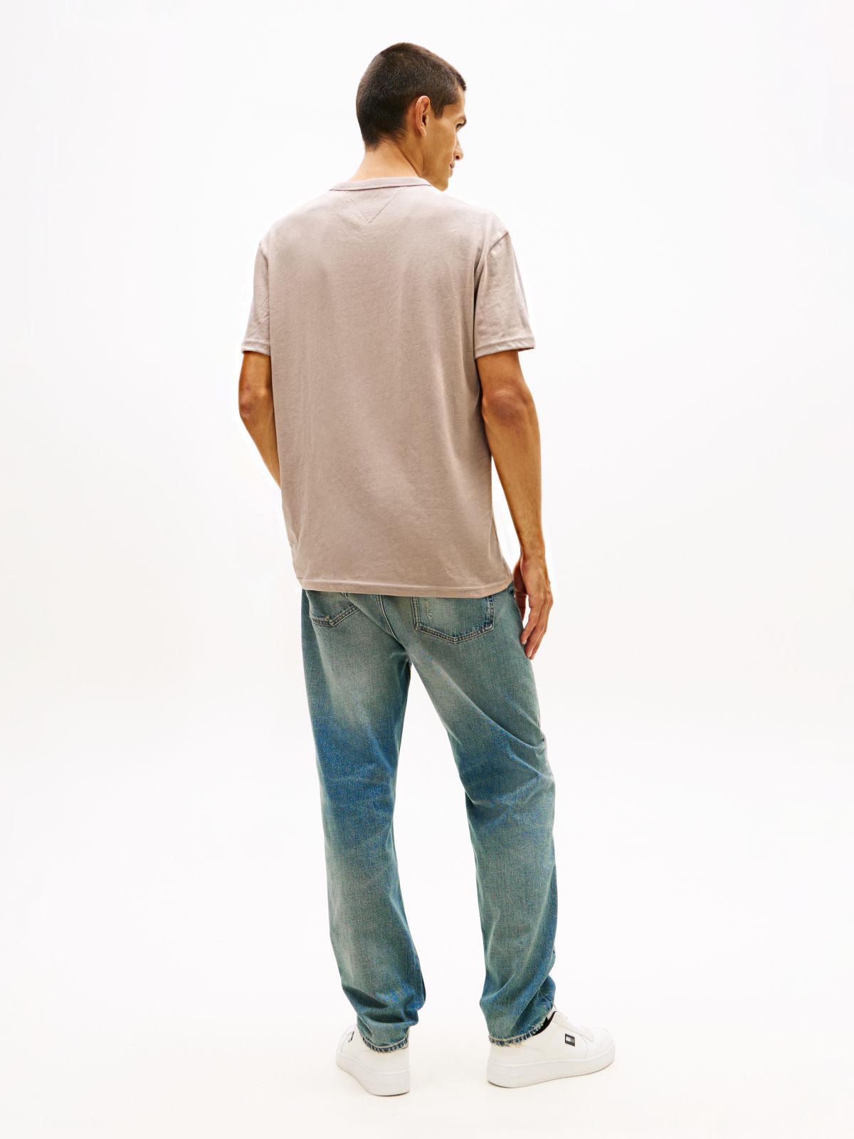 Tommy Badge Jersey Crew Neck T-Shirt — Grey