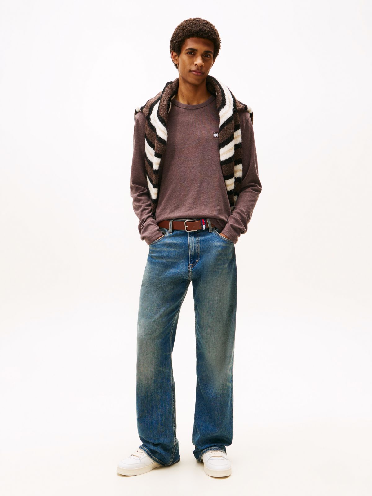 Tommy Badge Long Sleeve T-Shirt — Brown