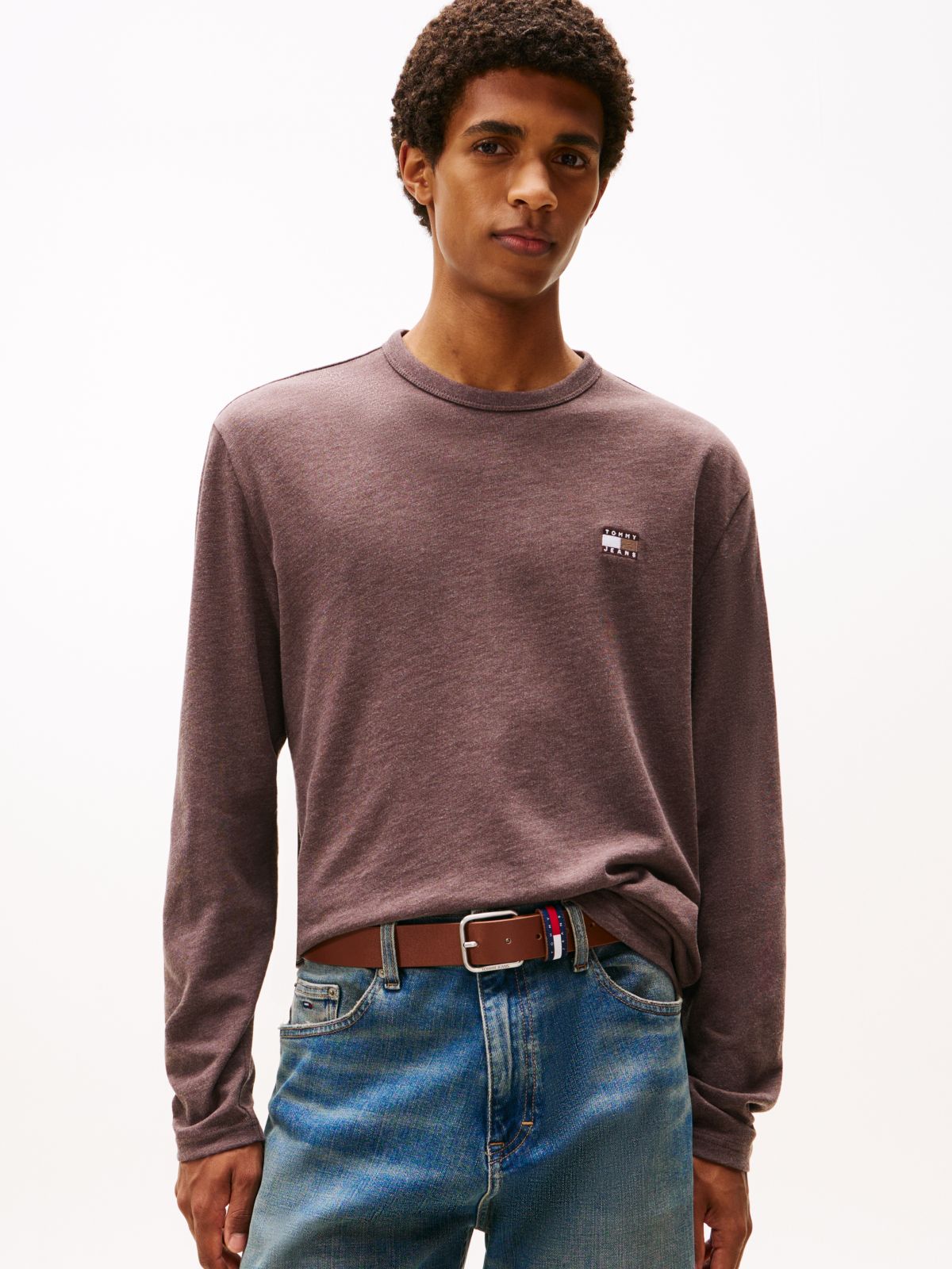 Tommy Badge Long Sleeve T-Shirt — Brown