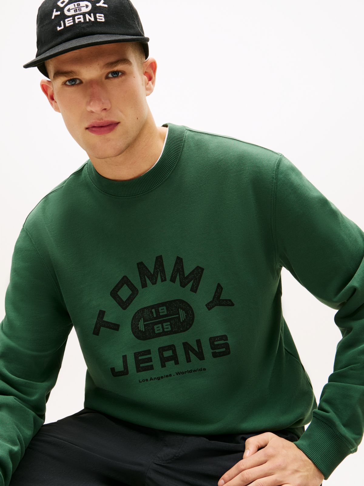 Graphic Terry Crew Neck Sweatshirt — Green