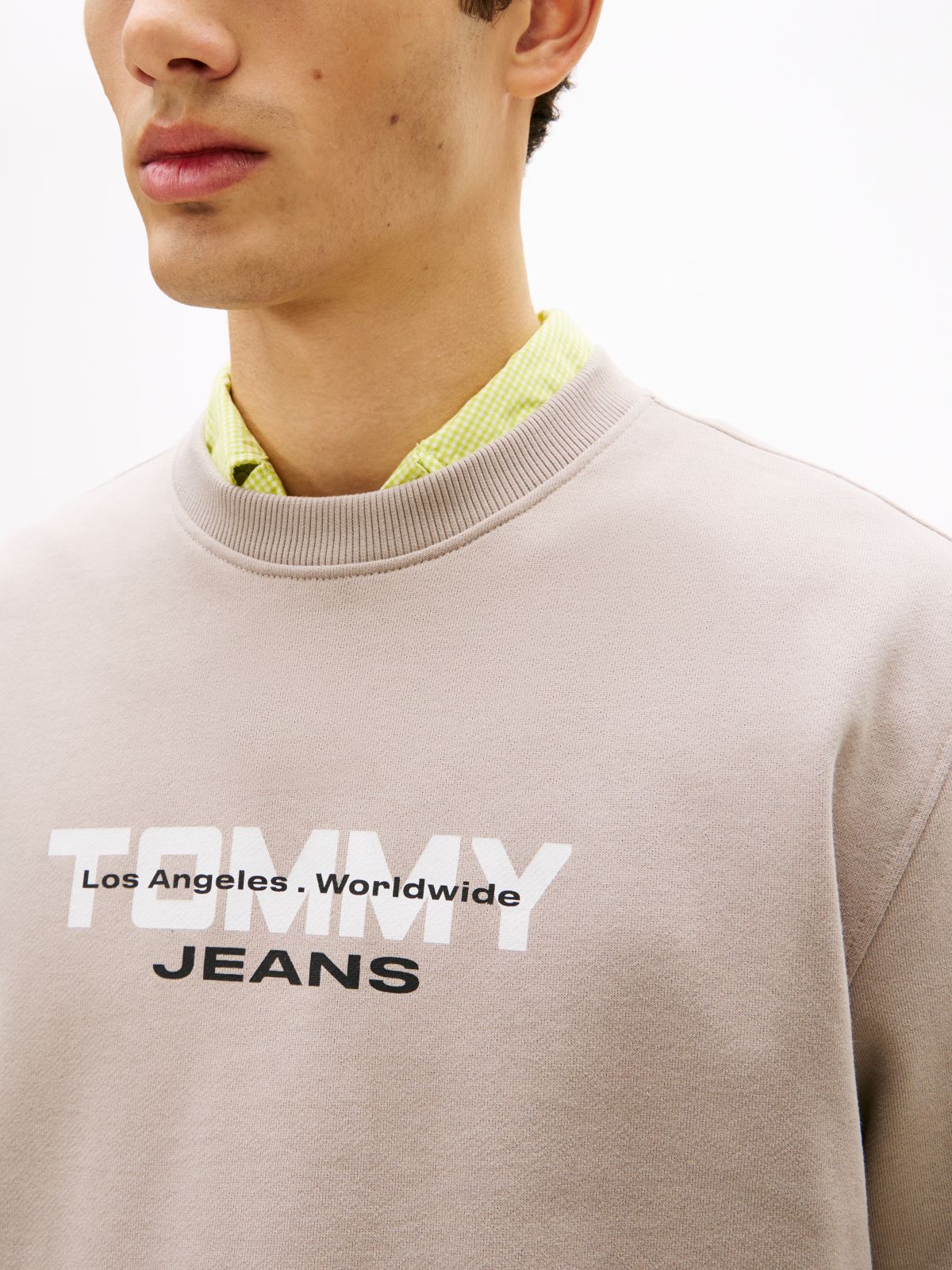Logo Sueded Terry Crew Neck Sweatshirt — Grey