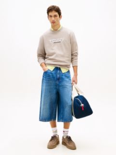 Logo Sueded Terry Crew Neck Sweatshirt — Grey 3