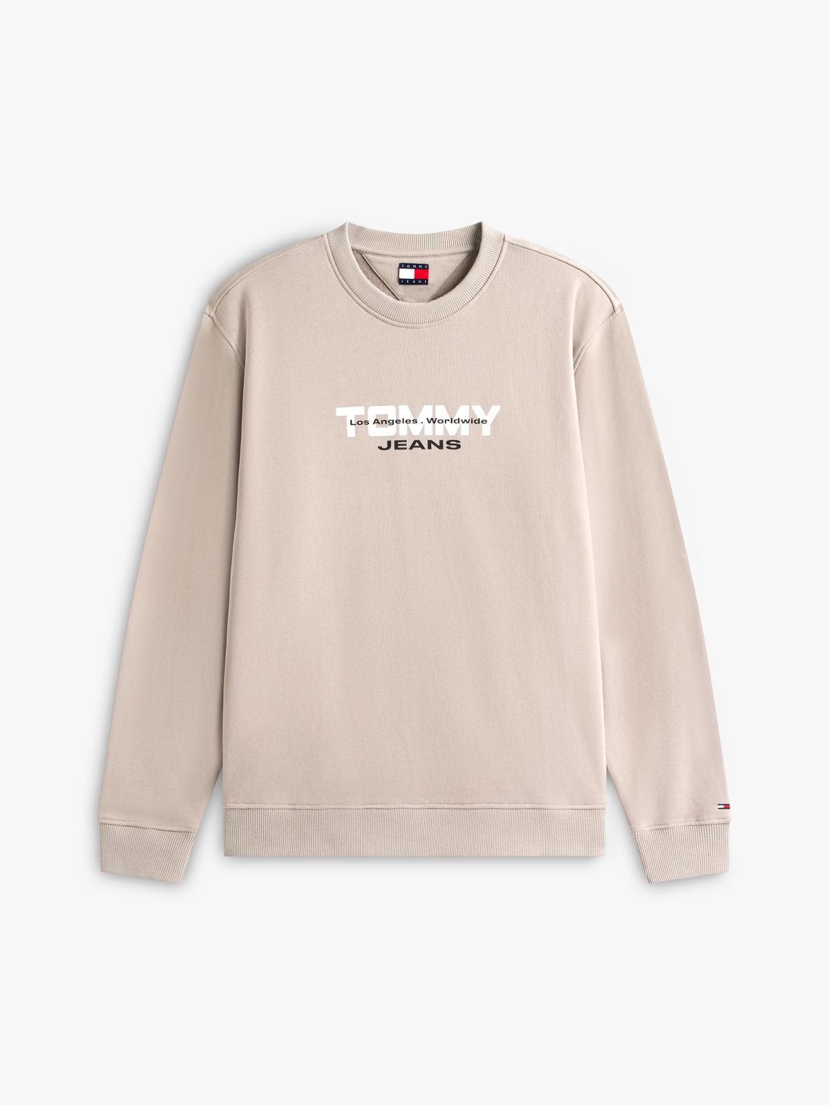 Logo Sueded Terry Crew Neck Sweatshirt — Grey