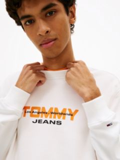 Logo Sueded Terry Crew Neck Sweatshirt — White 2