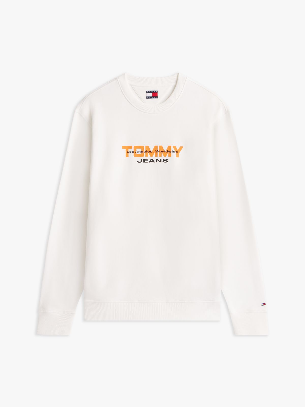 Logo Sueded Terry Crew Neck Sweatshirt — White