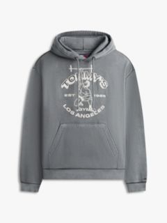 Gym Logo Embroidery Washed Relaxed Hoody — Black 5