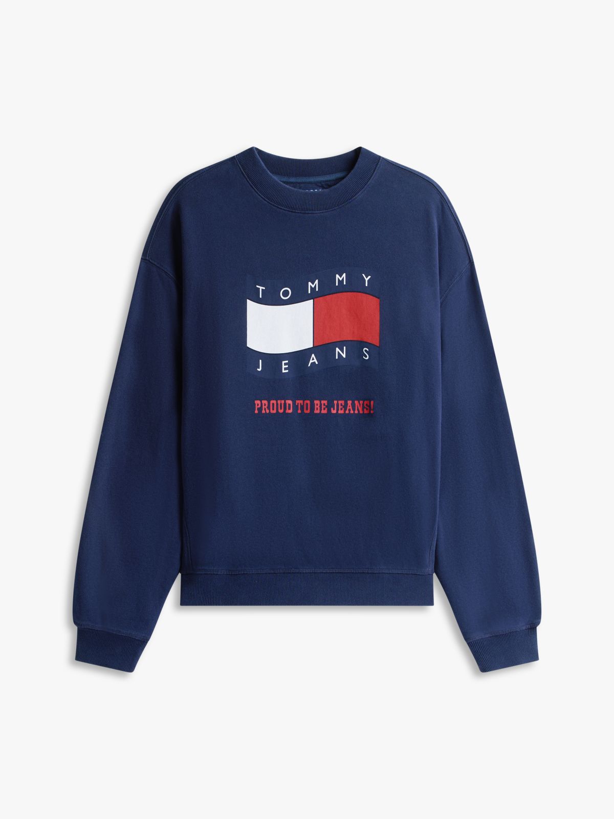 90s Wavy Flag Terry Crew Neck Sweatshirt — Blue