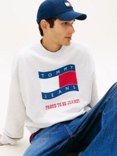 90s Wavy Flag Terry Crew Neck Sweatshirt — Grey 2