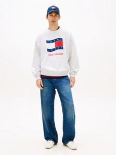 90s Wavy Flag Terry Crew Neck Sweatshirt — Grey 3