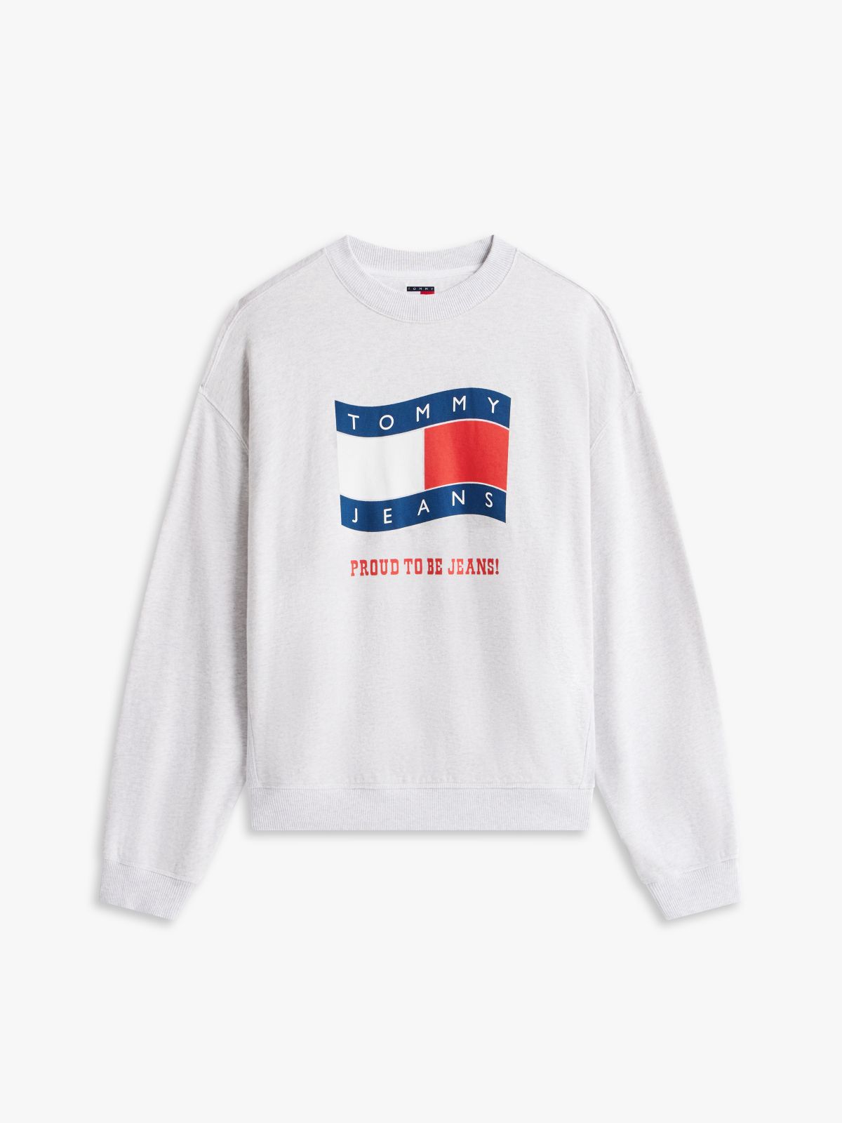 90s Wavy Flag Terry Crew Neck Sweatshirt — Grey