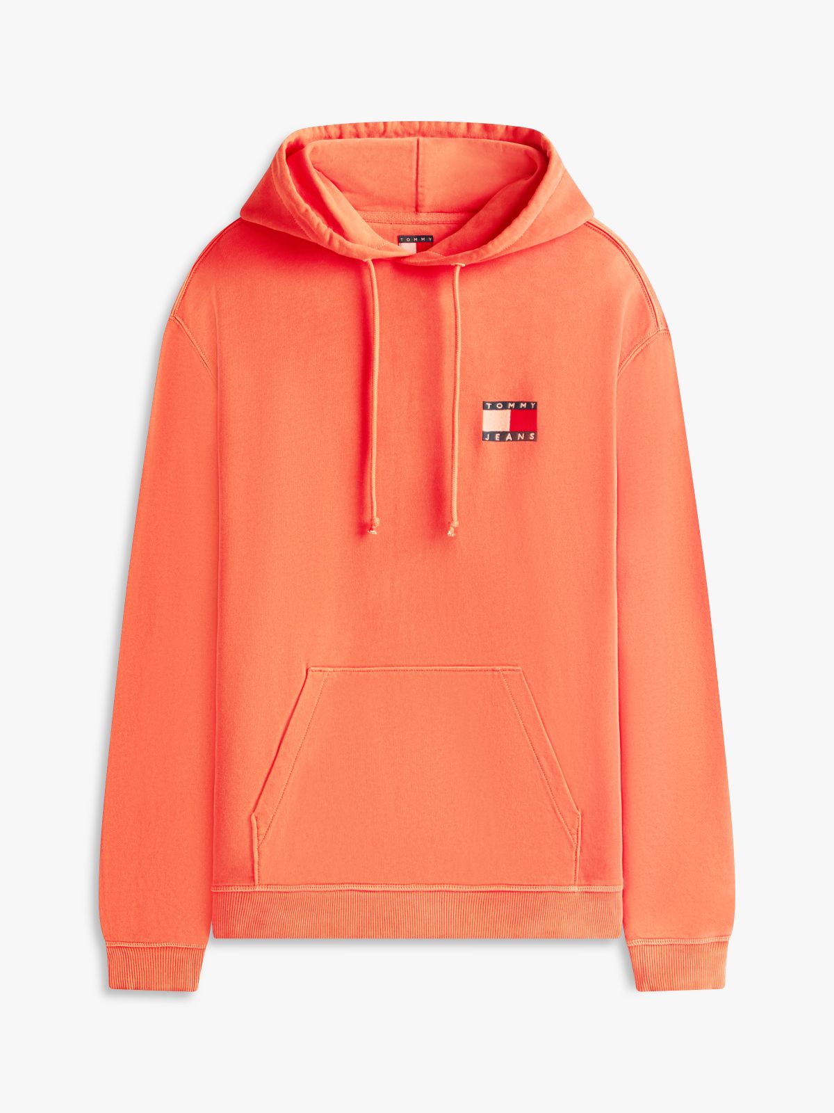 Back Logo Wavy Flag Relaxed Hoody — Red