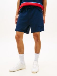 Classic Tonal Logo Embroidery Sweat Shorts — Blue 2