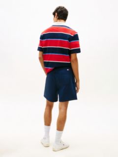 Classic Tonal Logo Embroidery Sweat Shorts — Blue 4