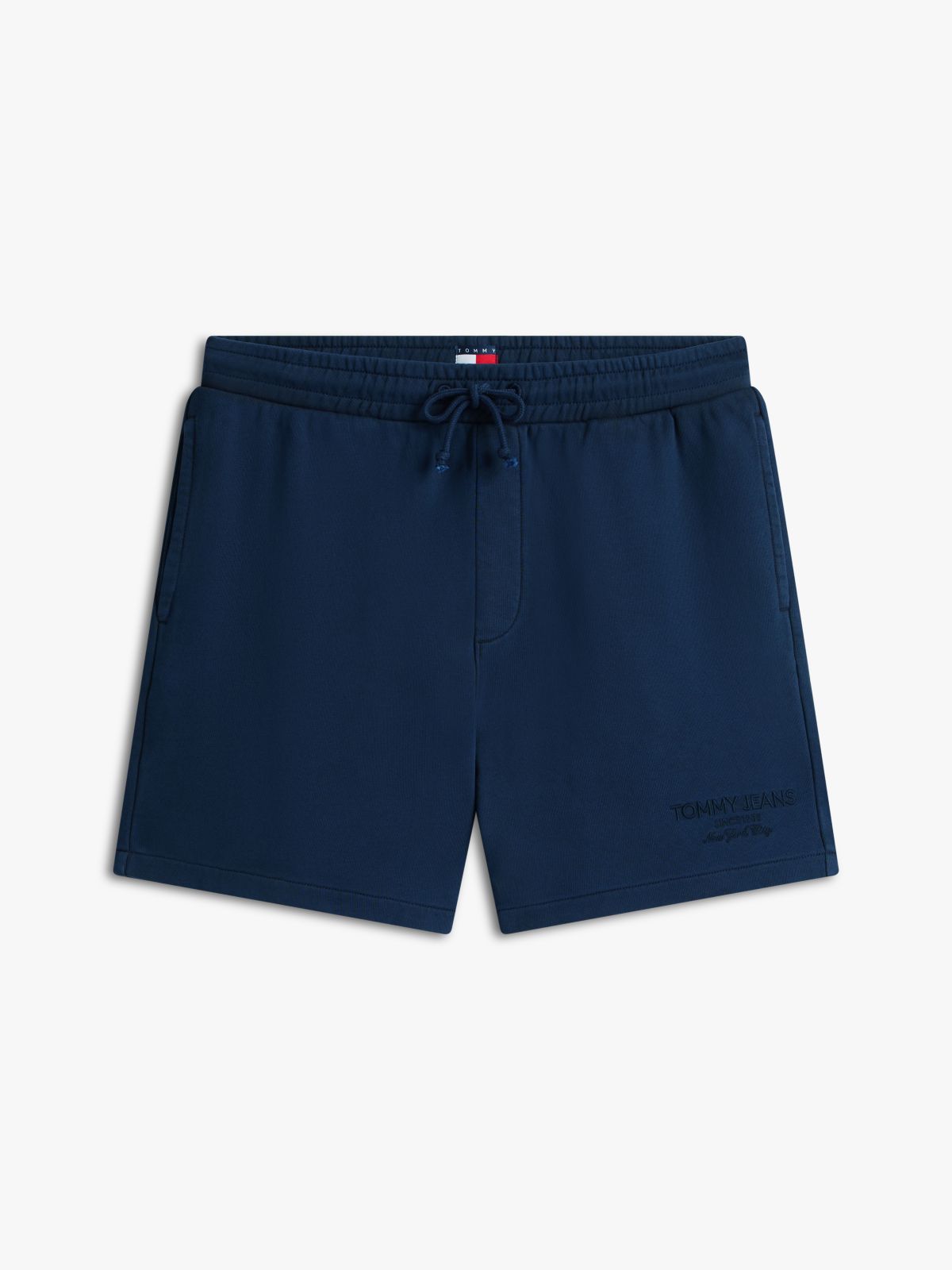 Classic Tonal Logo Embroidery Sweat Shorts — Blue