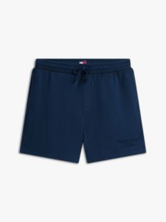 Classic Tonal Logo Embroidery Sweat Shorts — Blue 5