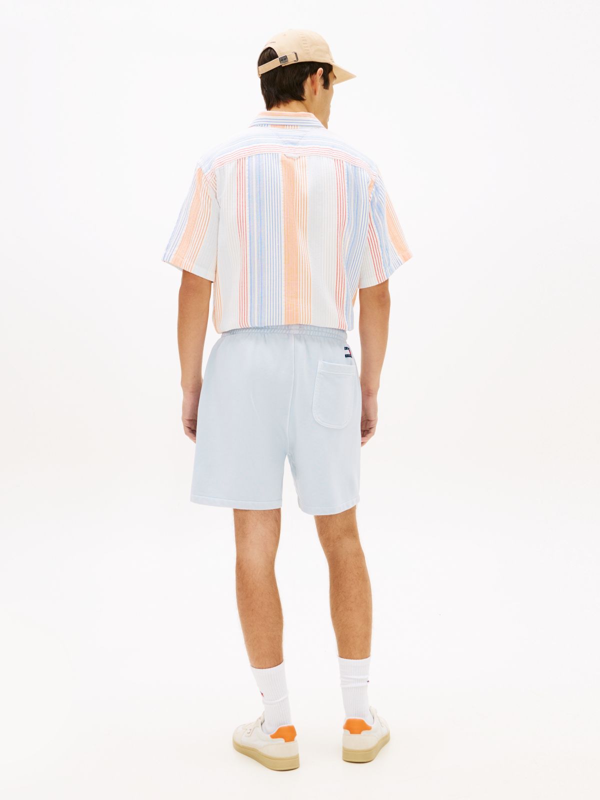 Classic Tonal Logo Embroidery Sweat Shorts — Blue
