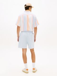 Classic Tonal Logo Embroidery Sweat Shorts — Blue 4
