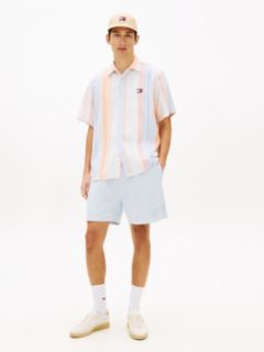 Classic Tonal Logo Embroidery Sweat Shorts — Blue 1