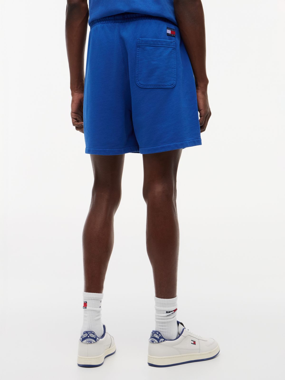 Classic Tonal Logo Embroidery Sweat Shorts — Blue