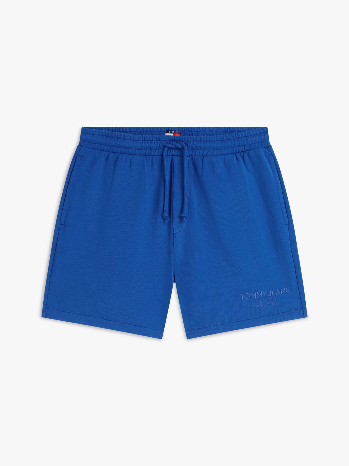 Classic Tonal Logo Embroidery Sweat Shorts — Blue