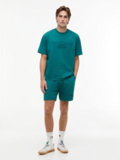 Classic Tonal Logo Embroidery Sweat Shorts — Green 2