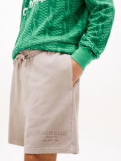Classic Tonal Logo Embroidery Sweat Shorts — Grey 3