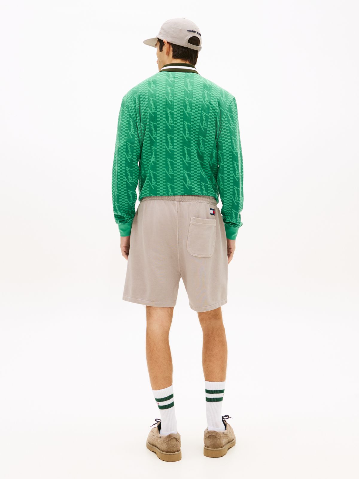 Classic Tonal Logo Embroidery Sweat Shorts — Grey