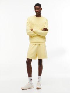 Classic Tonal Logo Embroidery Sweat Shorts — Yellow 2