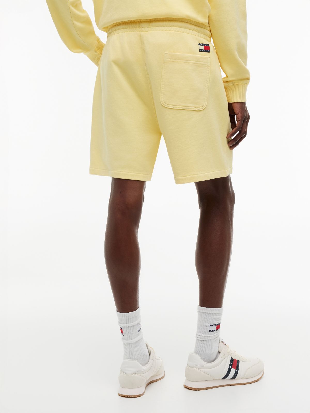 Classic Tonal Logo Embroidery Sweat Shorts — Yellow