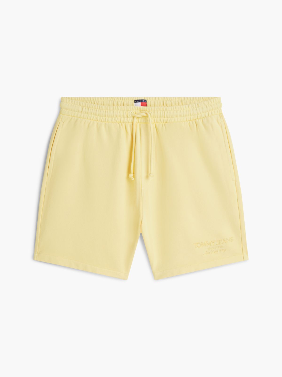 Classic Tonal Logo Embroidery Sweat Shorts — Yellow