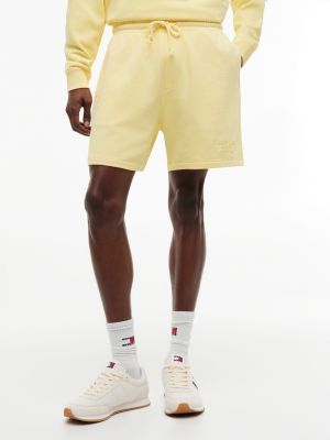 yellow classic sweat-shorts mit logo-stickerei für herren - tommy jeans
